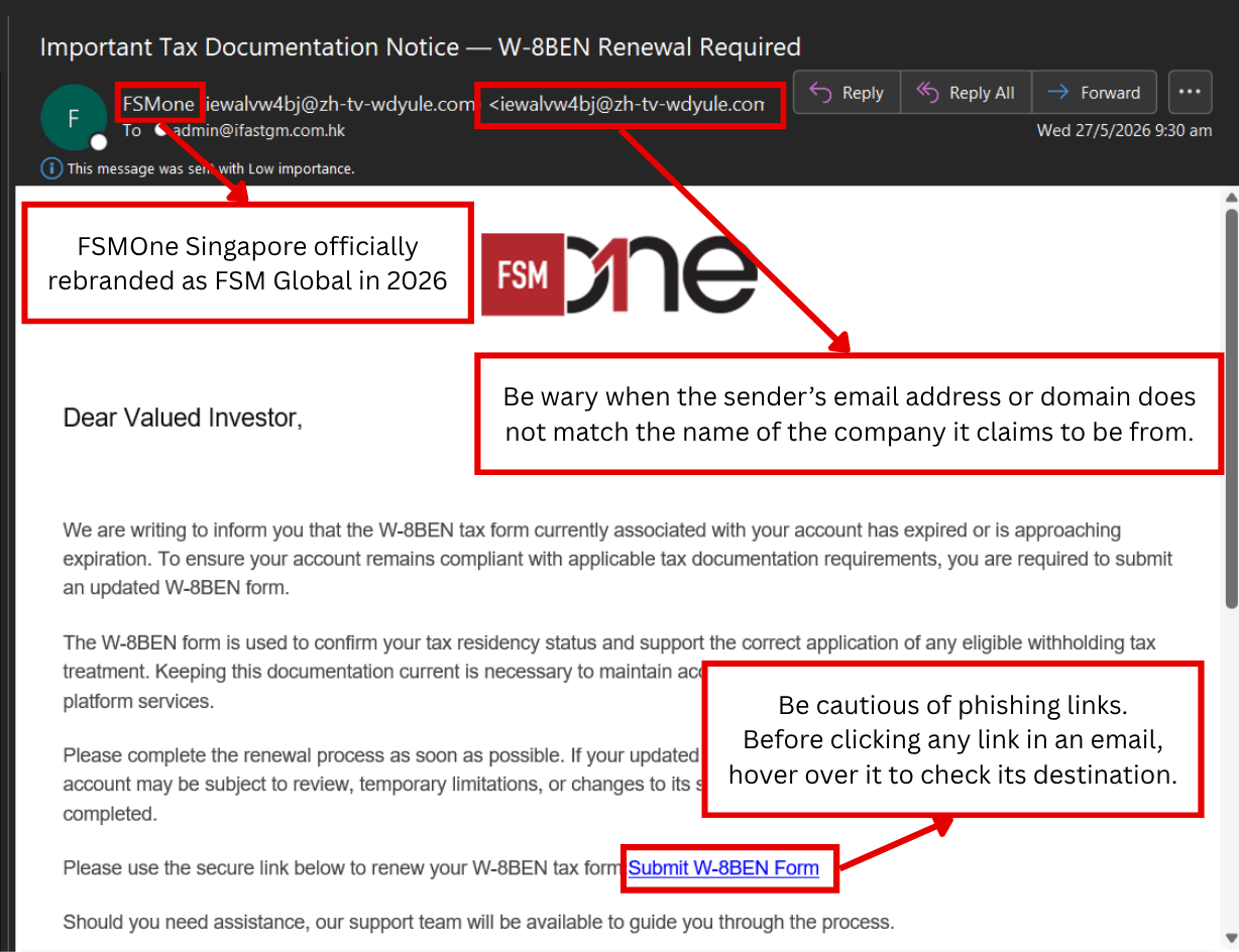 Fake Tax Email